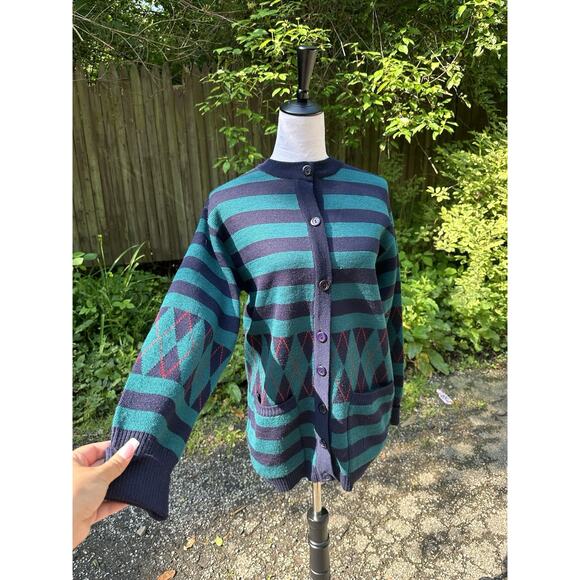 Vintage Cardigan Sweater Grandpa Grunge Large American Horror Story Tate Multi - Picture 1 of 9